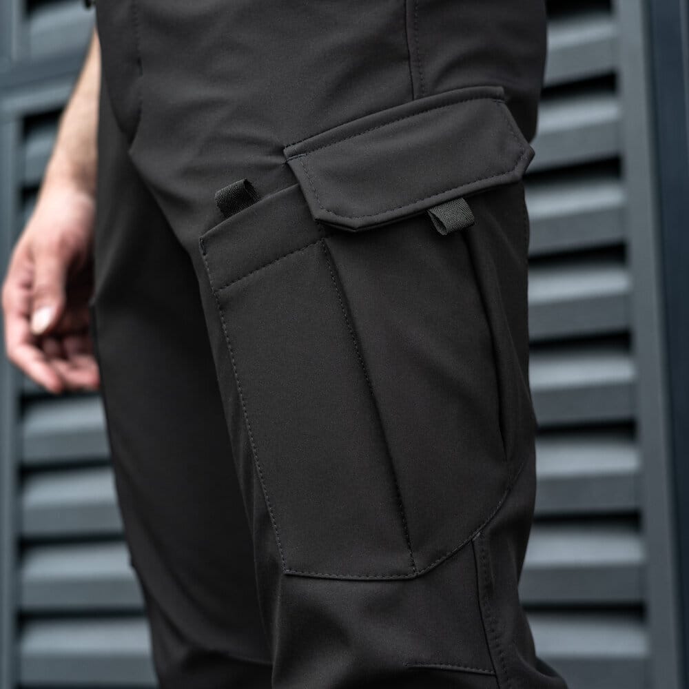 Штани карго чоловічі весняні з кишенями чорні Pobedov Static POBEDOV - Фото 5