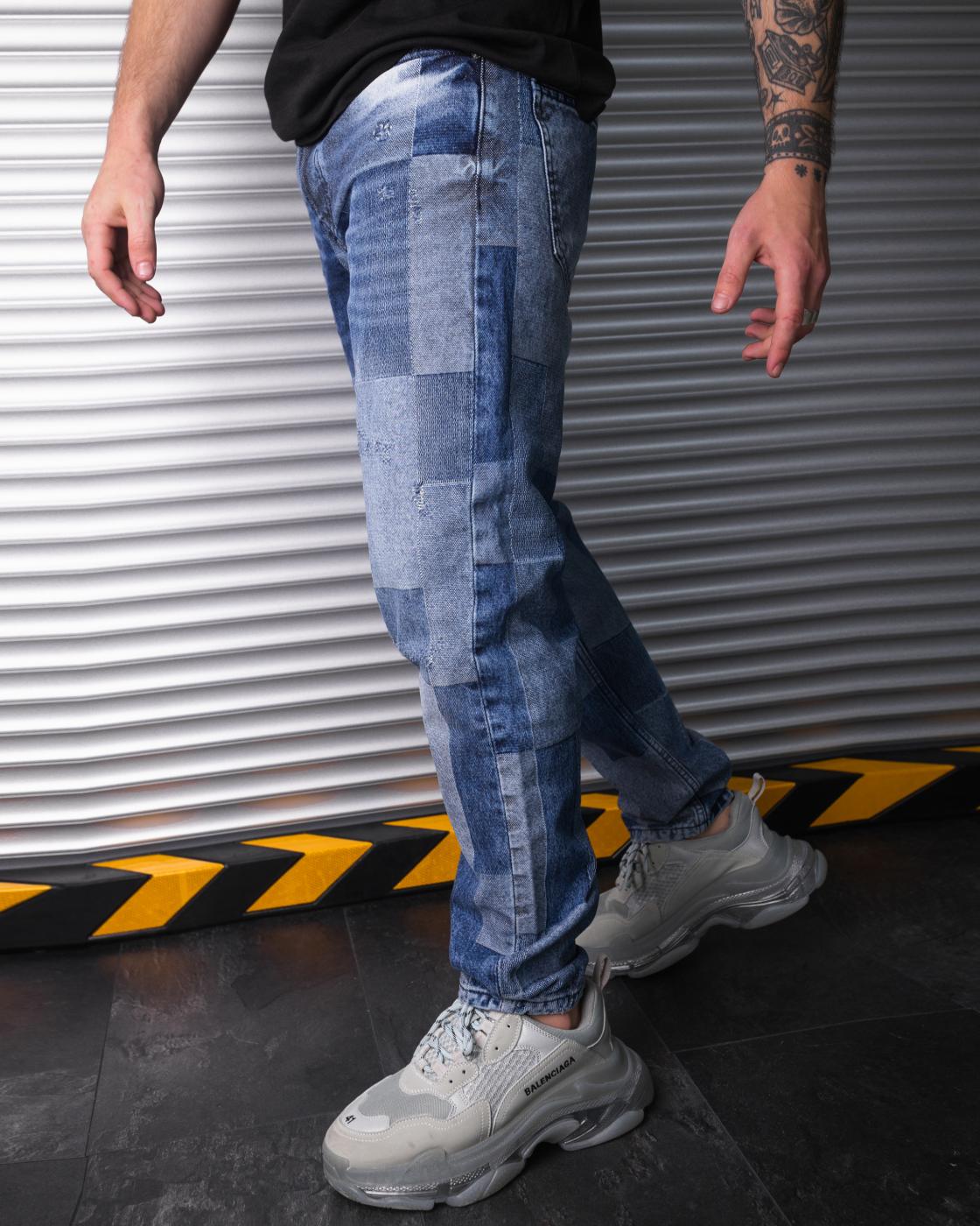 Мужские джинсы широкие BEZET с принтом - Фото 4
