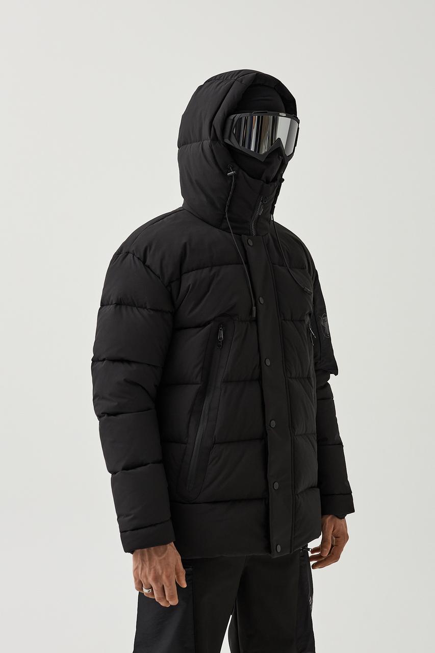 Пуховик чоловічий зимовий чорний бренд ТУР модель Домару розмір S, M, L, XL TURWEAR - Фото 4