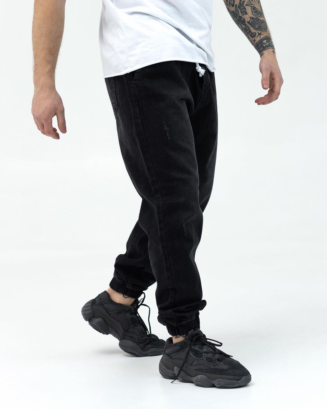 Стильные джинсовые джоггеры BEZET черный - Фото 3