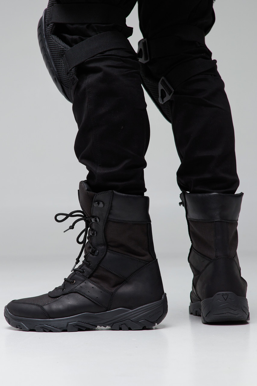 Ботинки берцы мужские натуральная кожа, черные, модель Вариор TURWEAR - Фото 3