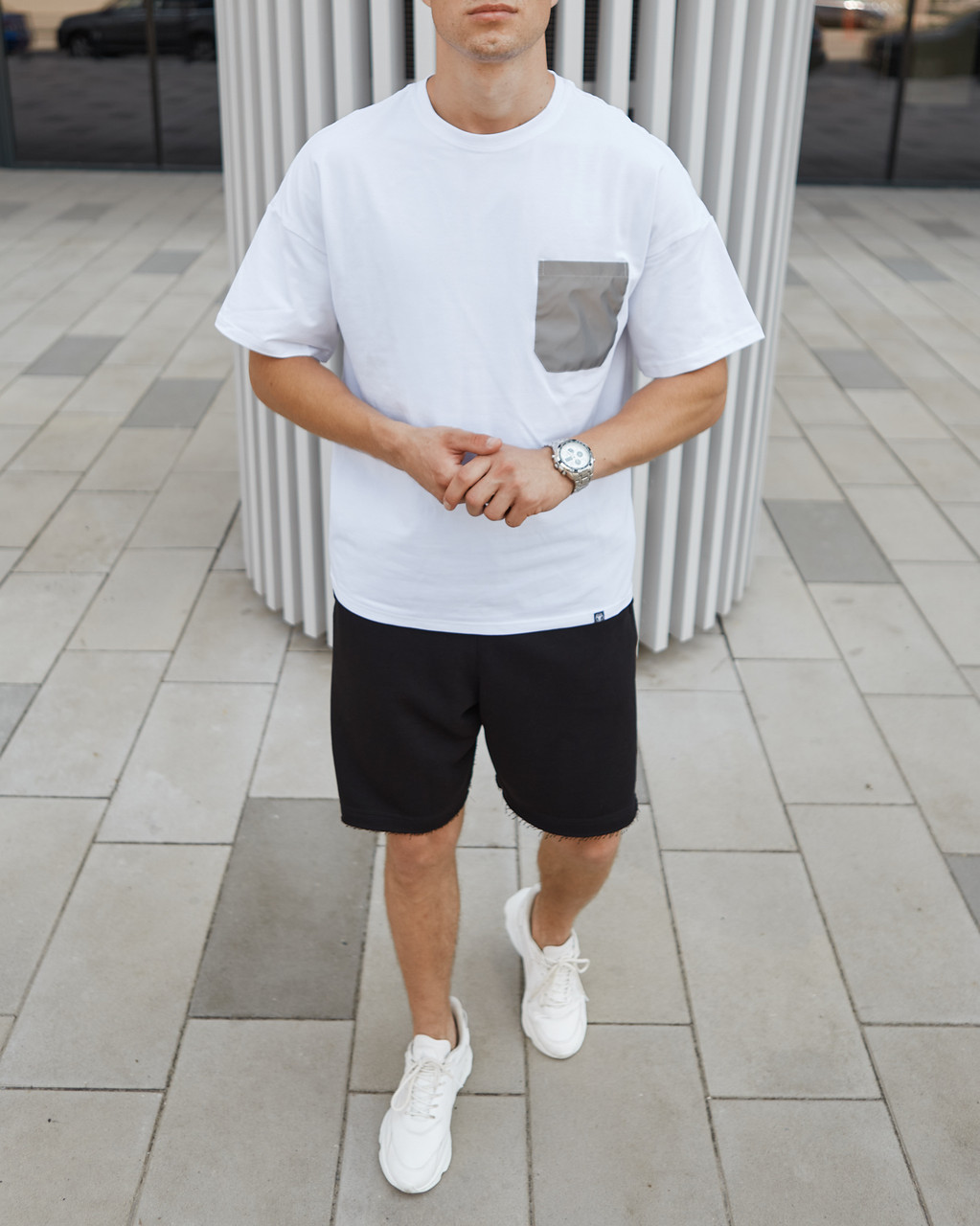 Футболка чоловіча біла з рефлективний кишенею від бренду Тур модель Вольт TURWEAR - Фото 7