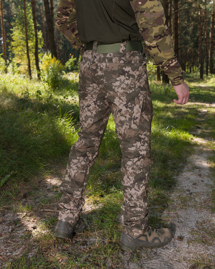 Зимові брюки карго тактичні Softshell BEZET Ешелон піксель - Фото 2