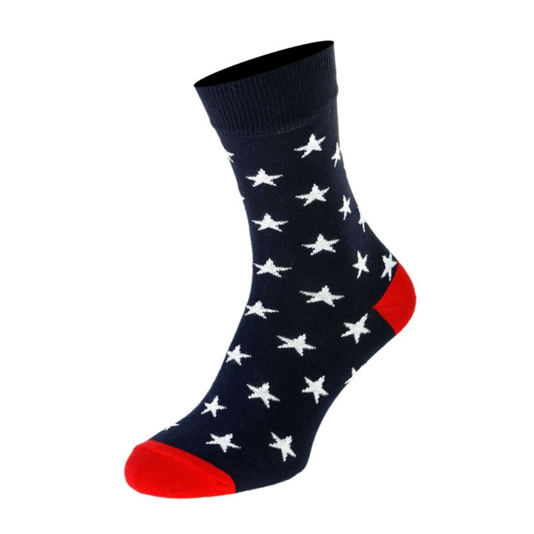 Шкарпетки чоловічі кольорові з бавовни, білі зірки MansSet - Фото 1