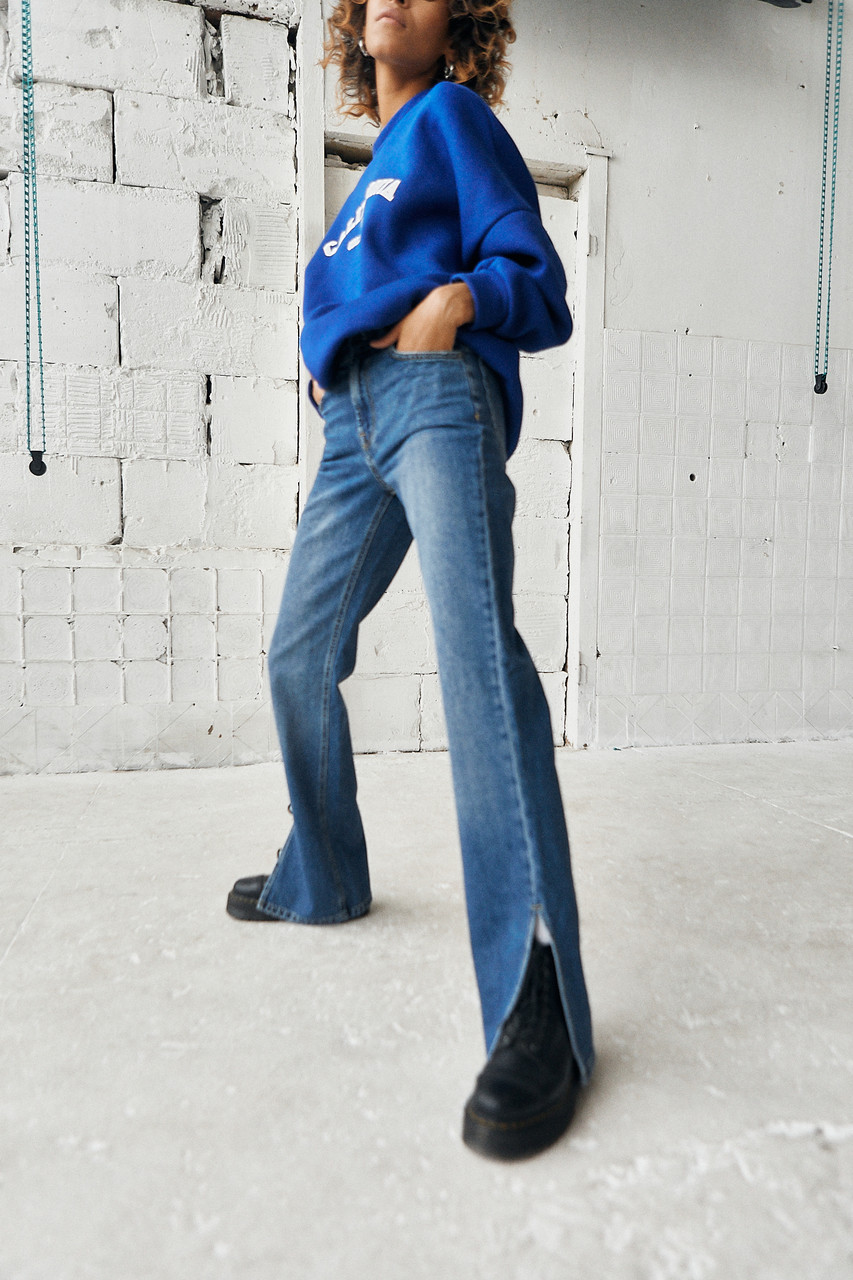 Жіночі джинси із розрізами Джойс сині модель від бренду ТУР TURWEAR