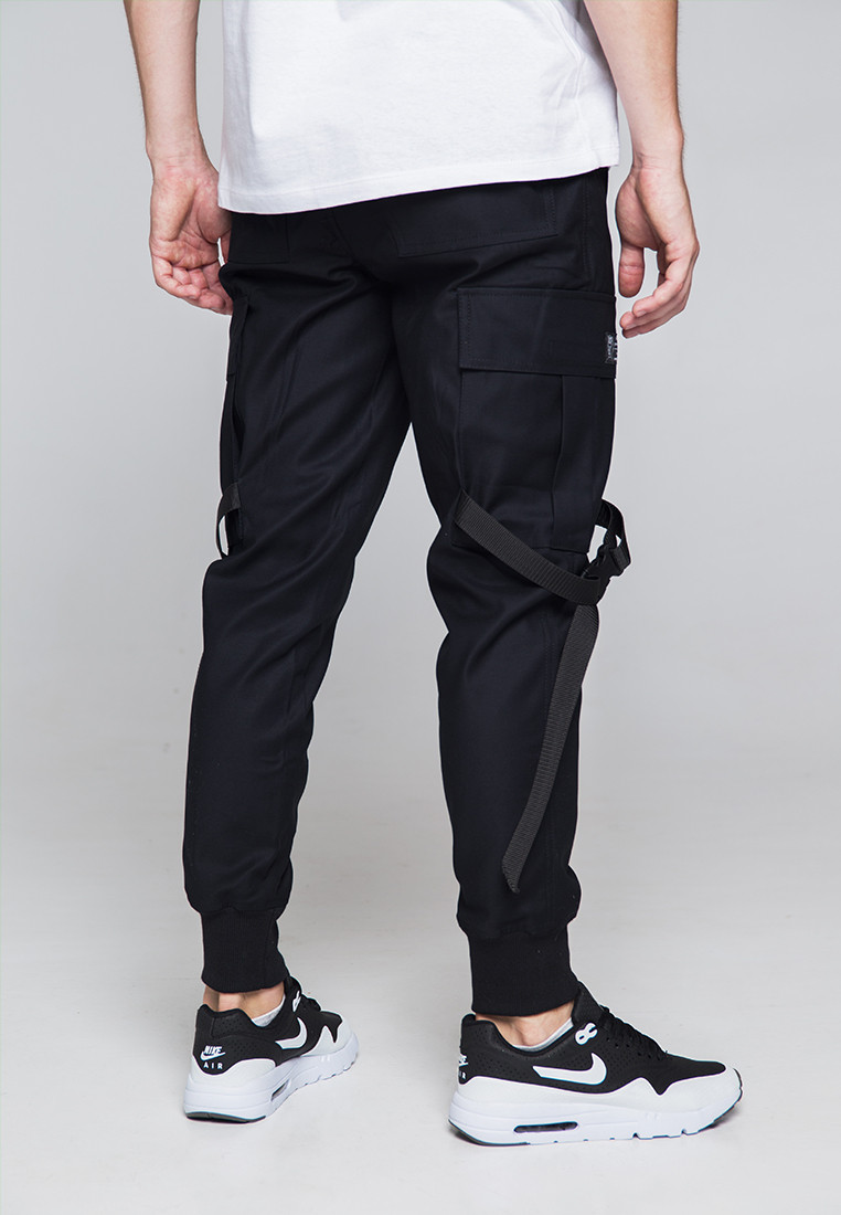 Зауженные карго штаны черные мужские от бренда ТУР Есимицу (Yoshimitsu) TURWEAR - Фото 4