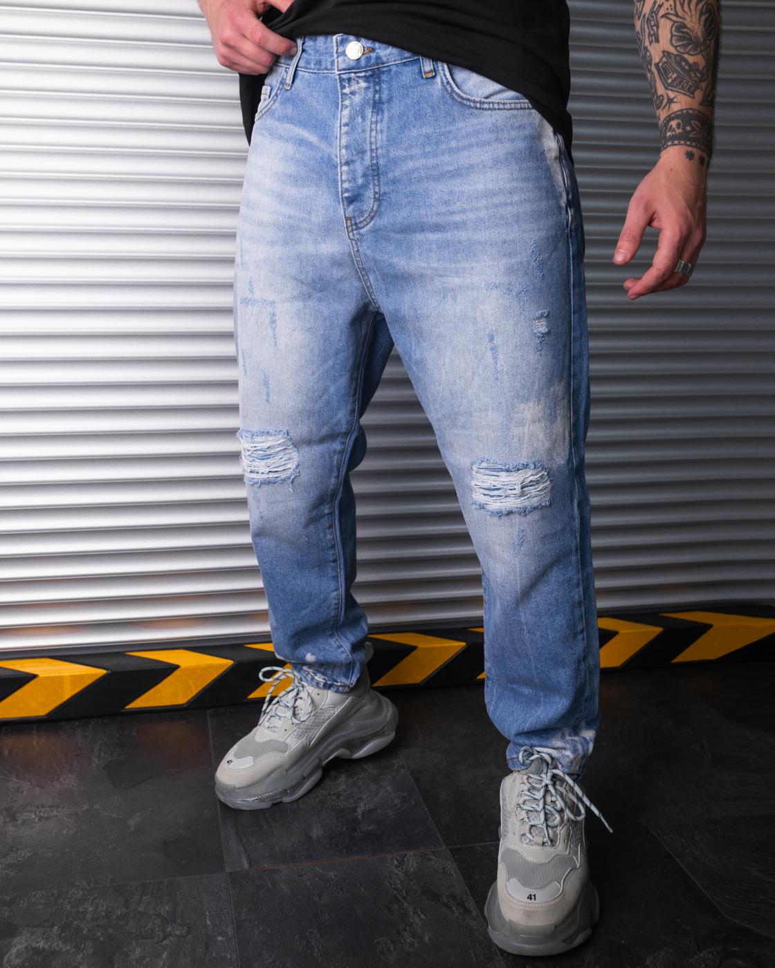 Чоловічі джинси широкі BEZET з принтом