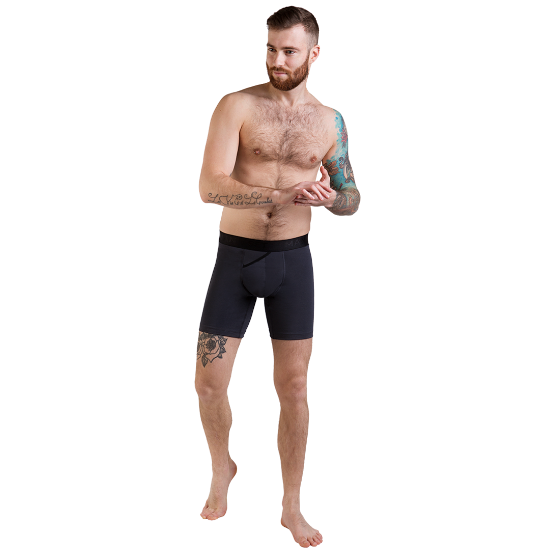 Мужские анатомические боксеры Anatomic Long 2.0 Black Series, графитовый из трикотажа 'жатка' MansSet - Фото 3