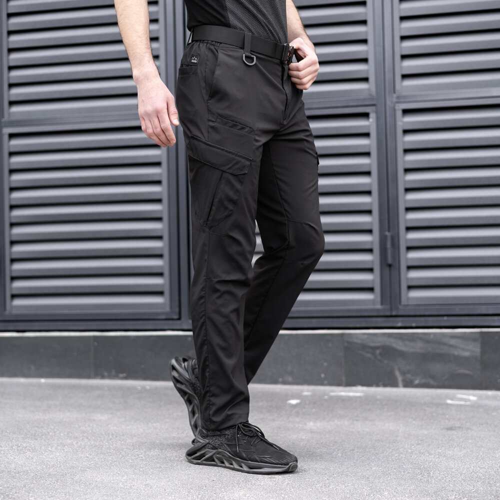 Штани карго чоловічі весняні з кишенями чорні Pobedov Tactical Soft POBEDOV - Фото 4