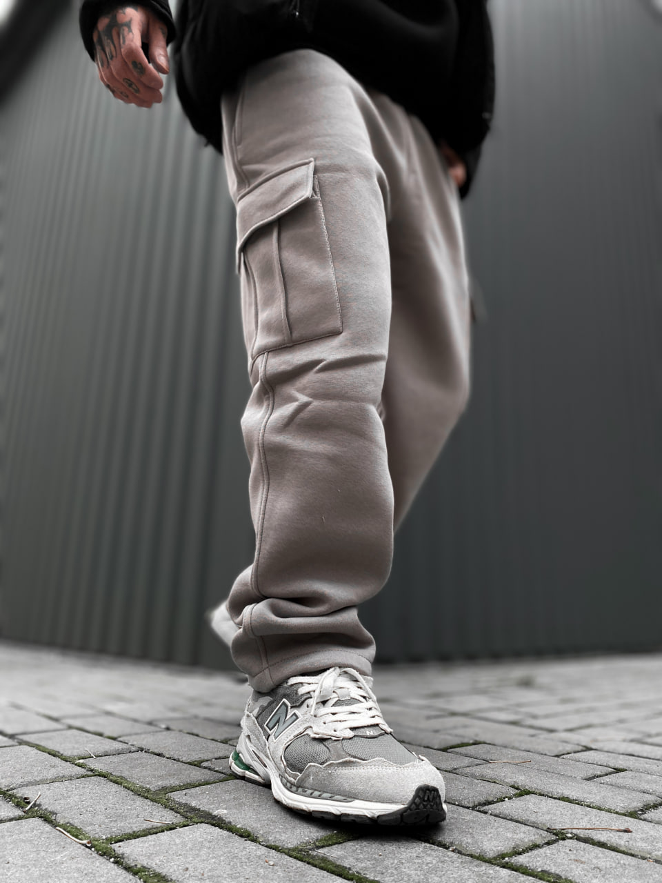Чоловічі теплі спортивні штани з начосом Reload Active сірий/ Трикотажні штани флісові з карманами - Фото 5