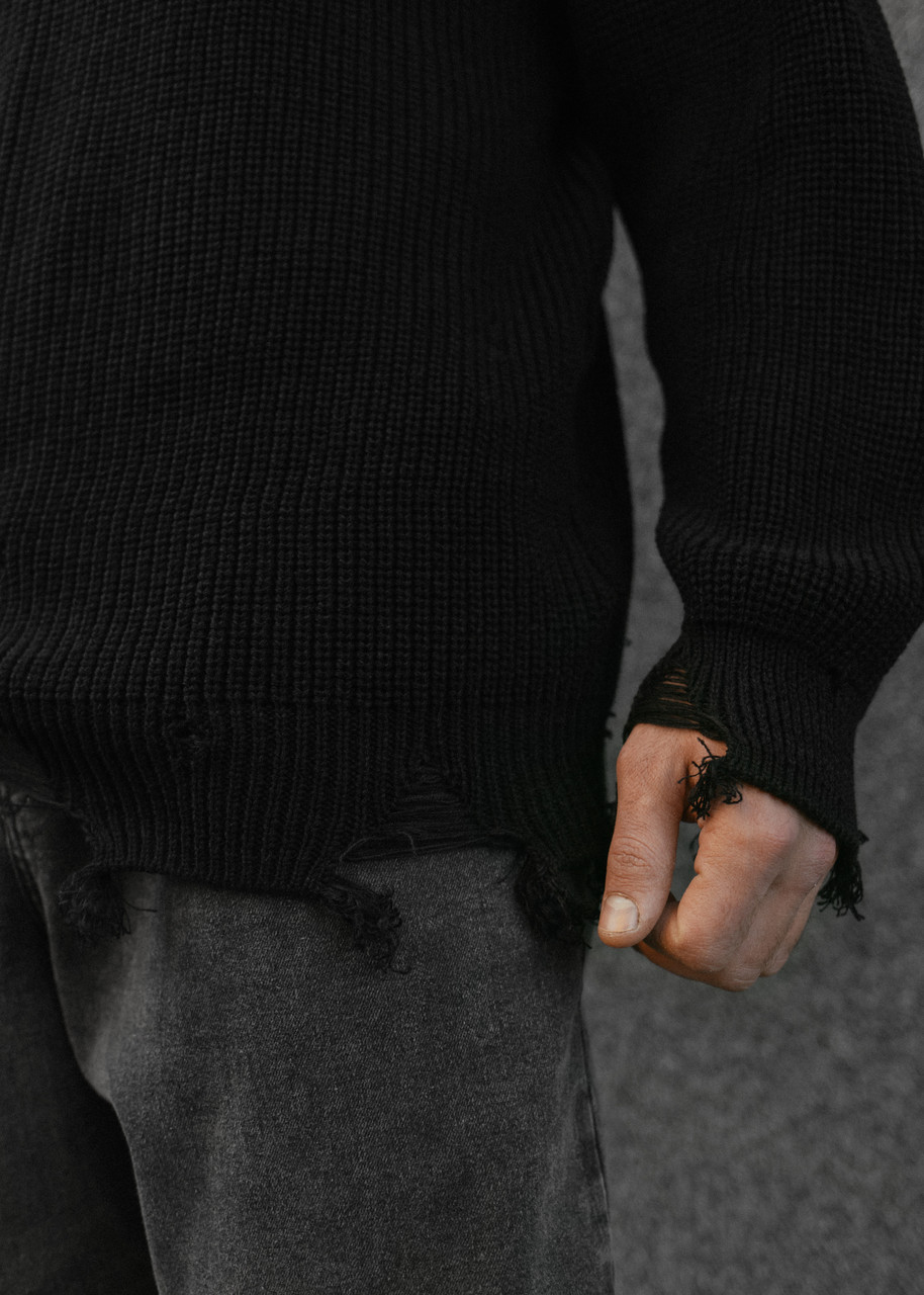 Свитер мужской черный от бренда ТУР модель Джон TURWEAR - Фото 3