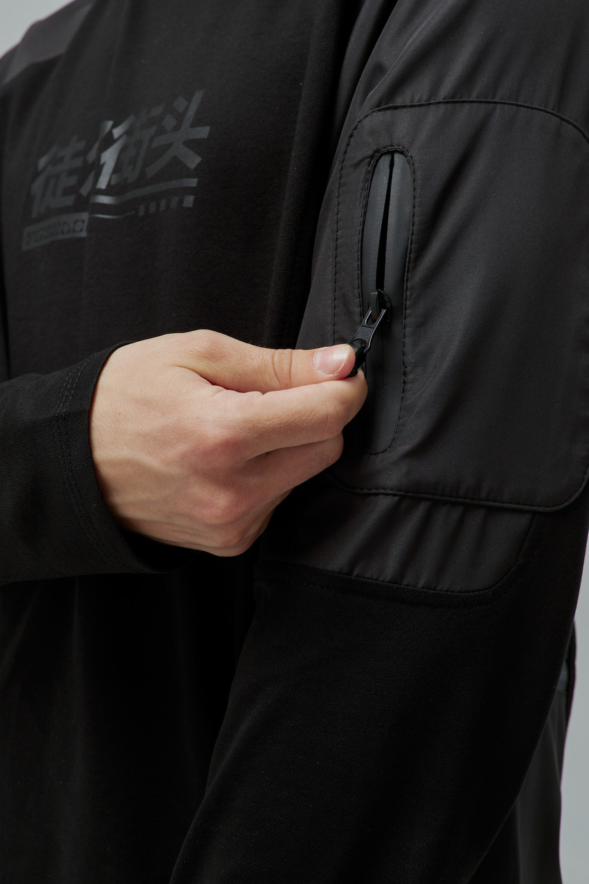 Чоловічий лонгслів чорний з принтом від бренду ТУР модель Сайго TURWEAR - Фото 7