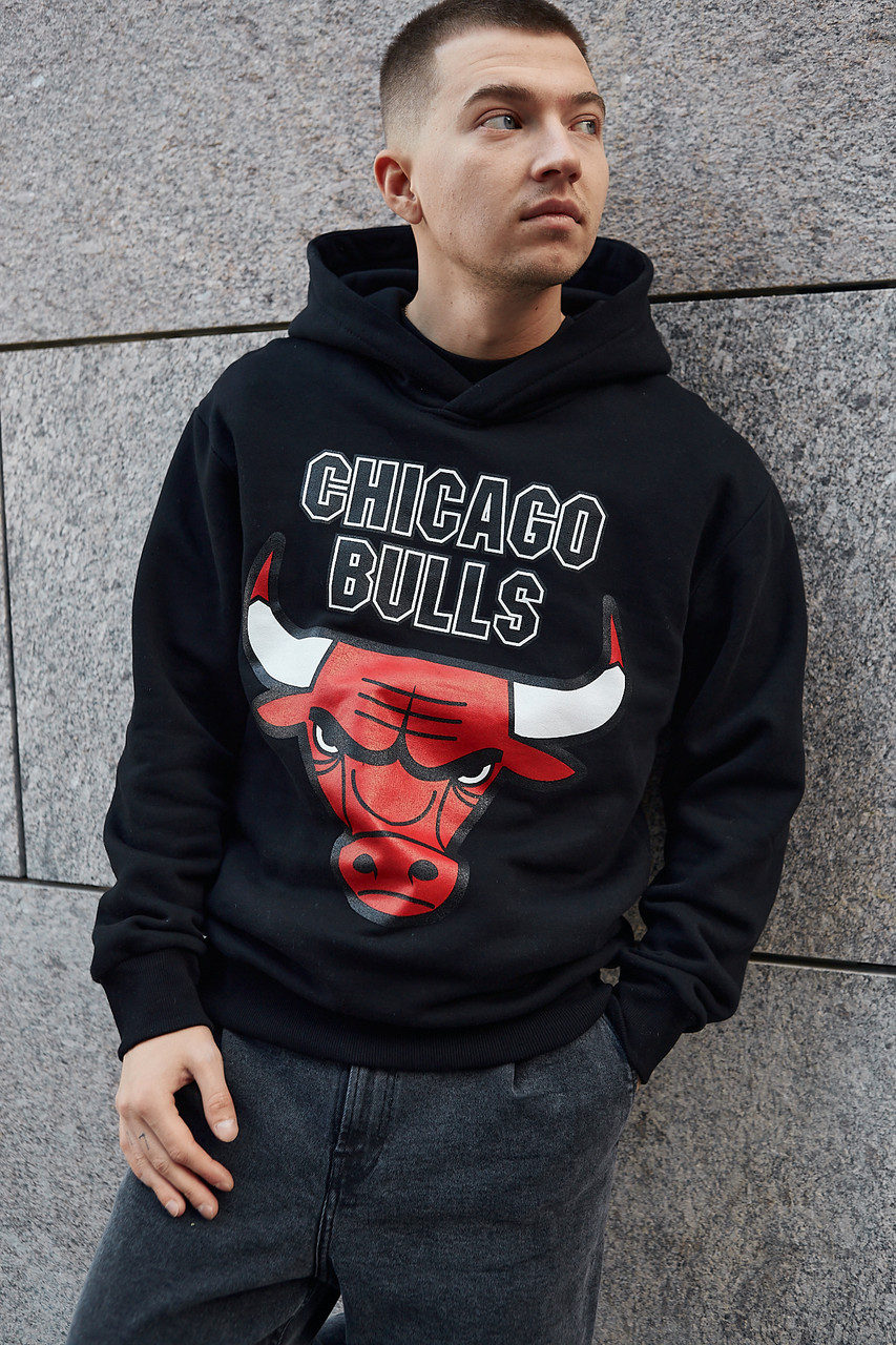 Худі чоловічий чорний із принтом Chicago Bulls від бренду ТУР TURWEAR - Фото 5