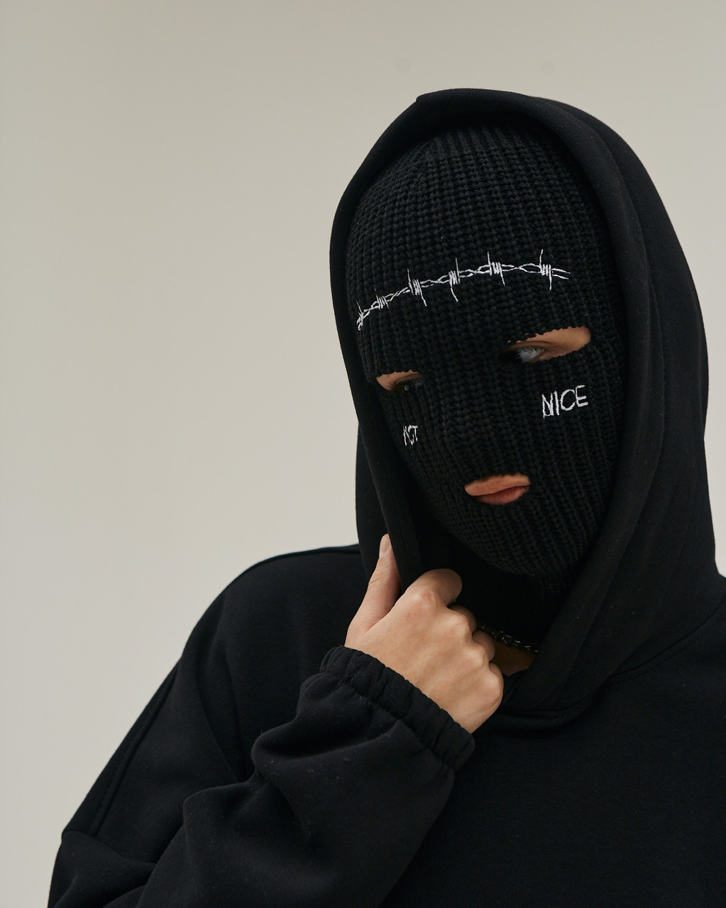 Молодіжна Балаклава Дріт із вишивкою від бренду ТУР чорний TURWEAR - Фото 8