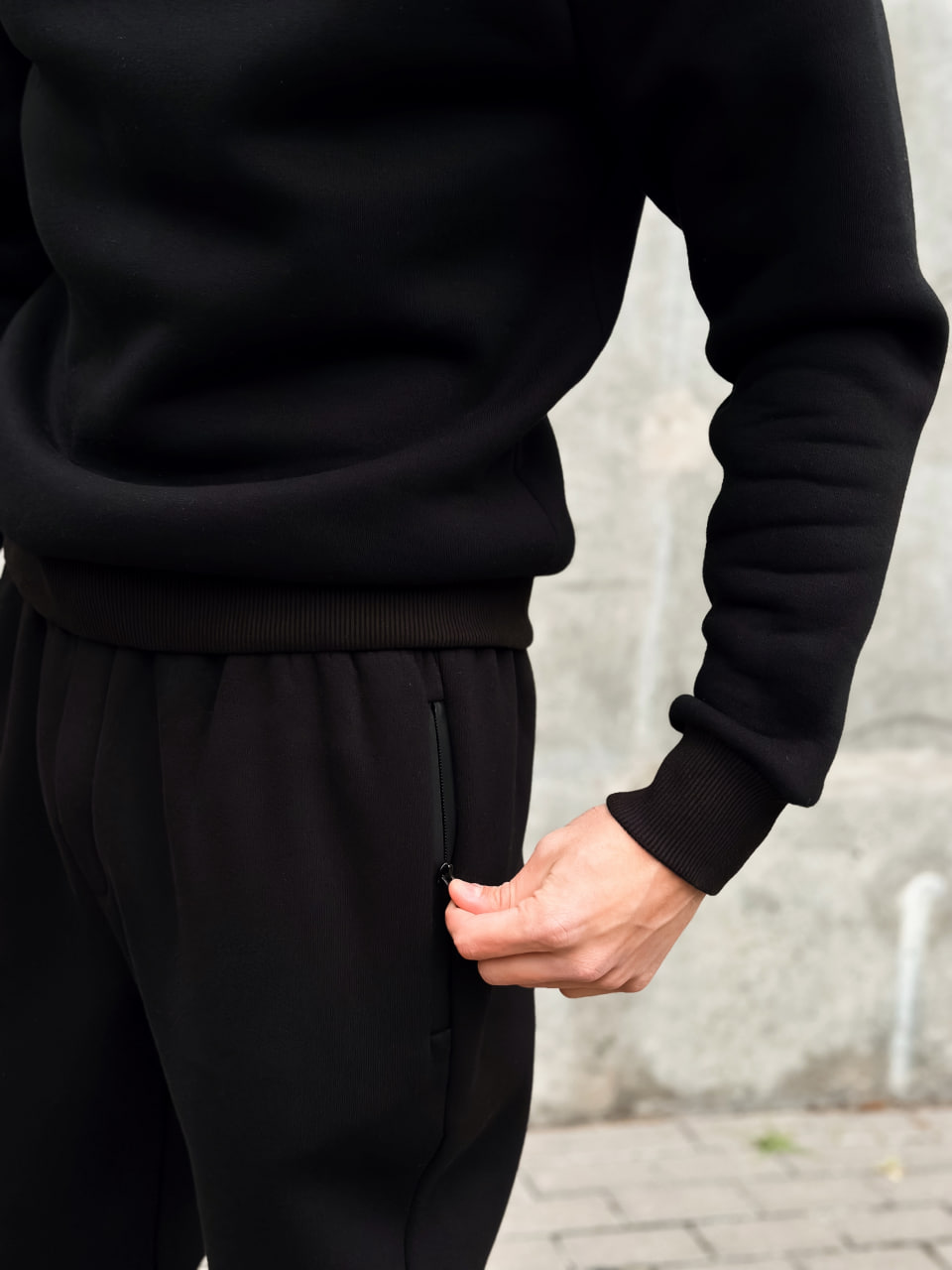 Чоловічі теплі спортивні штани фліс Reload Slim чорні - Фото 4