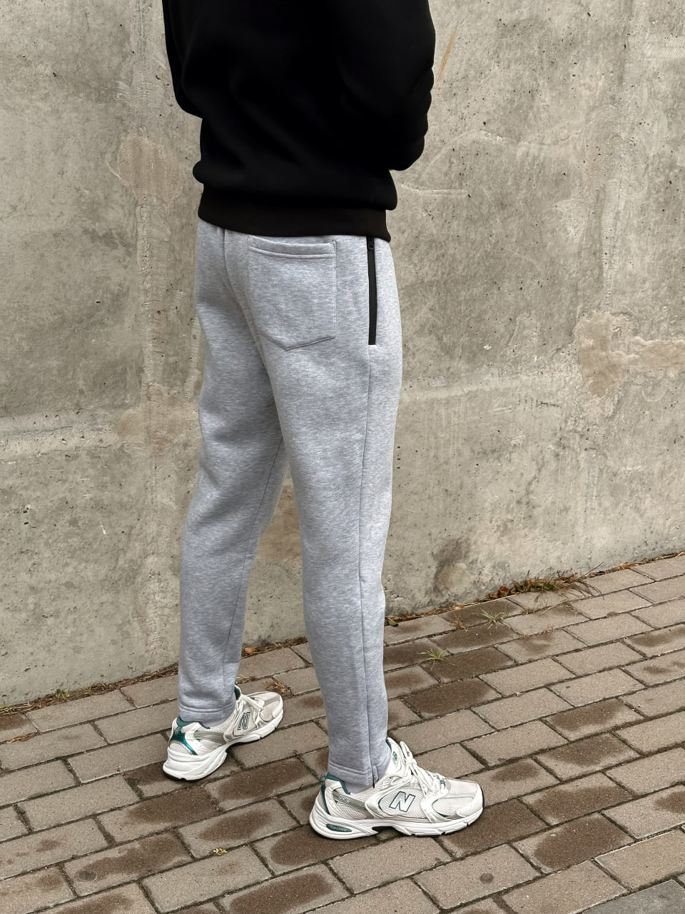 Мужские теплые спортивные штаны флис Reload Slim серые - Фото 3