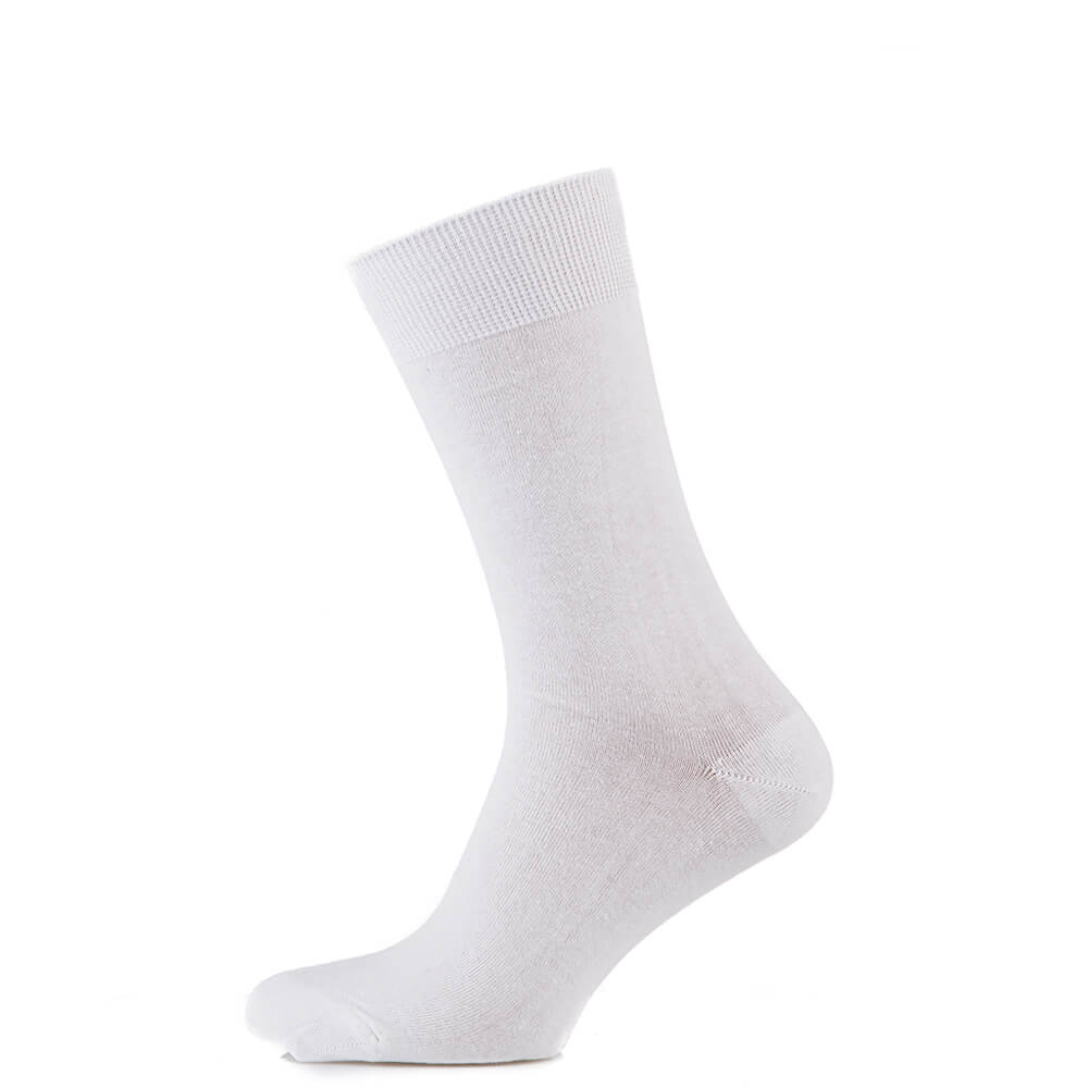 Шкарпетки чоловічі класичні з бавовни, весна/літо, білий MansSet - Фото 1