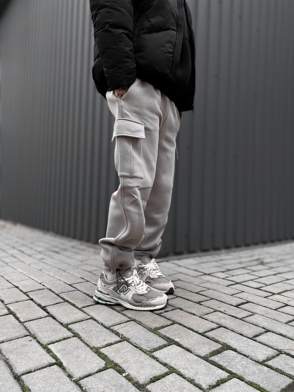 Чоловічі теплі спортивні штани з начосом Reload Active сірий/ Трикотажні штани флісові з карманами - Фото 7