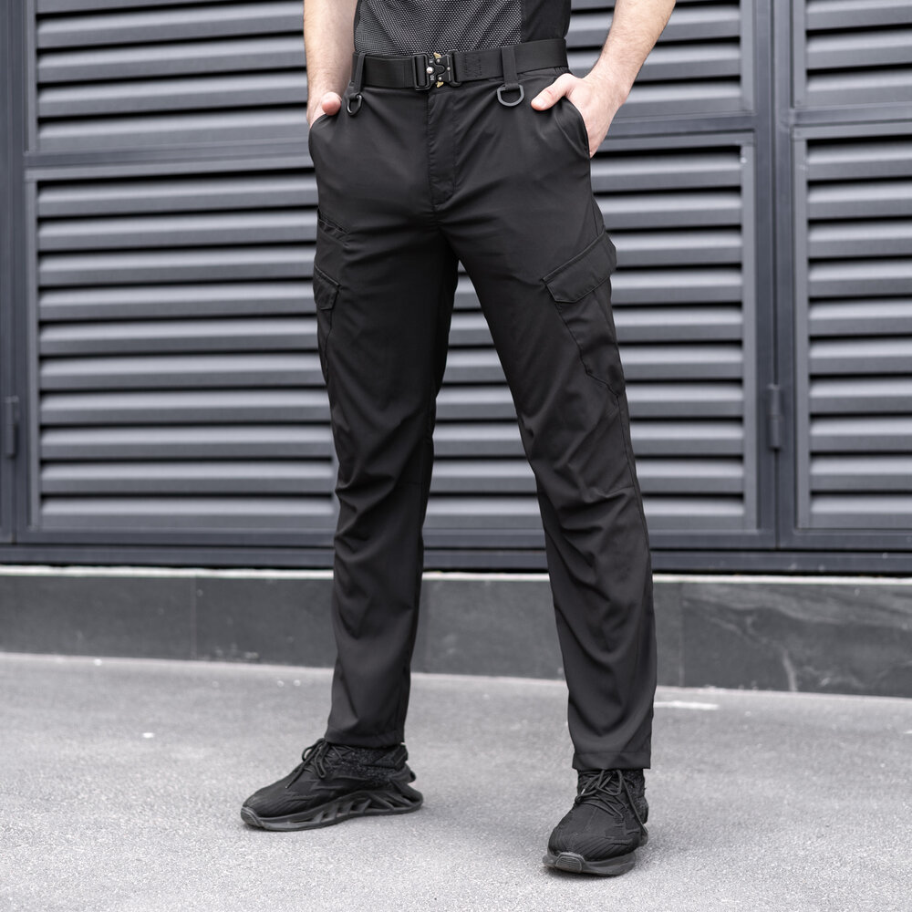 Штани карго чоловічі весняні з кишенями чорні Pobedov Tactical Soft POBEDOV - Фото 5