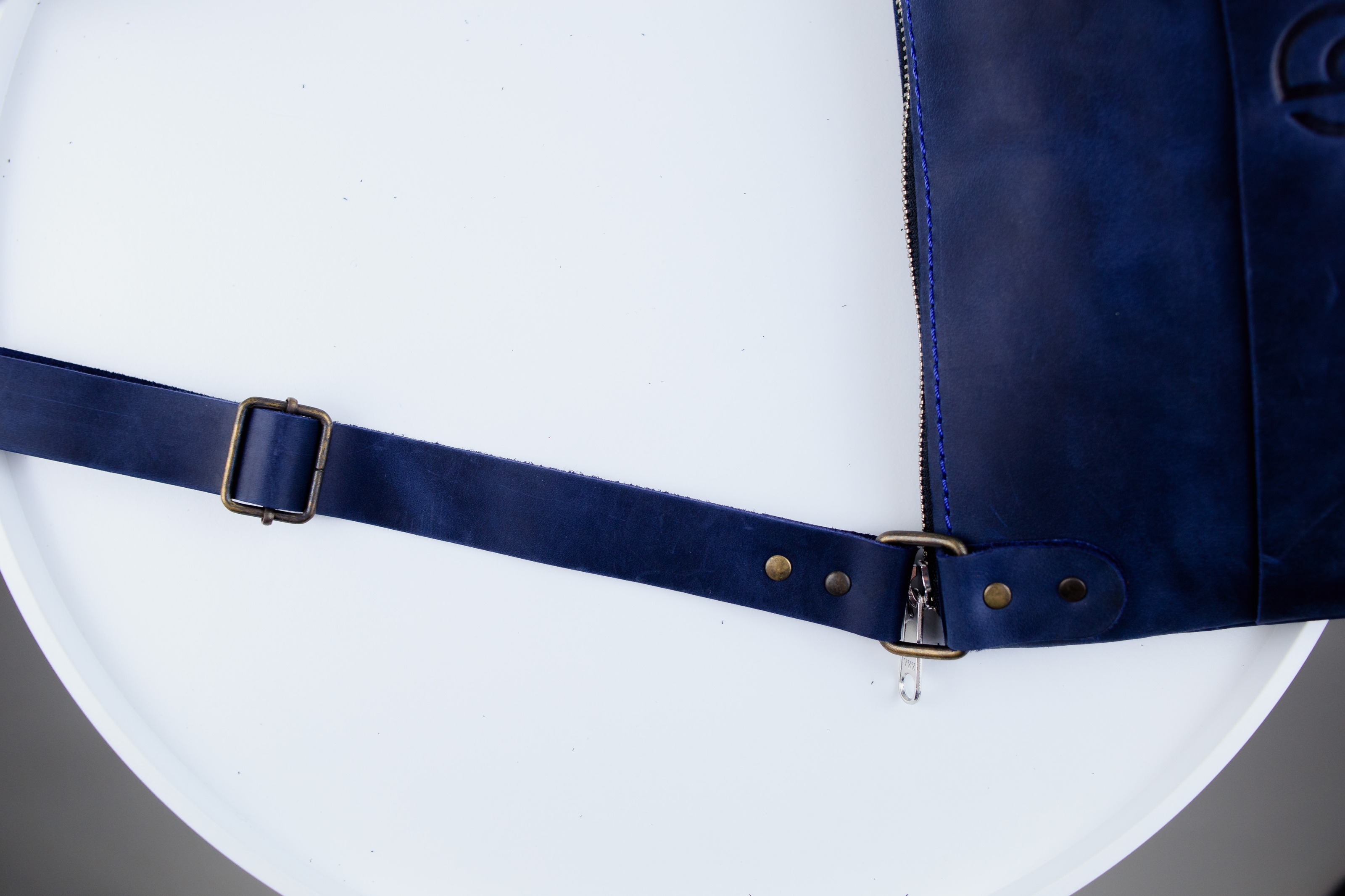 Мужская сумка через плечо кожаная синяя SKILL - Фото 7