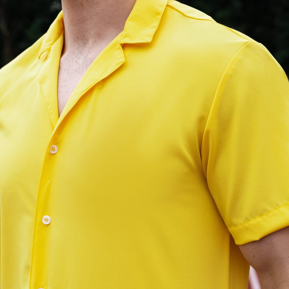 Чоловіча сорочка з коротким рукавом жовта Pobedov Dejavu POBEDOV - Фото 3