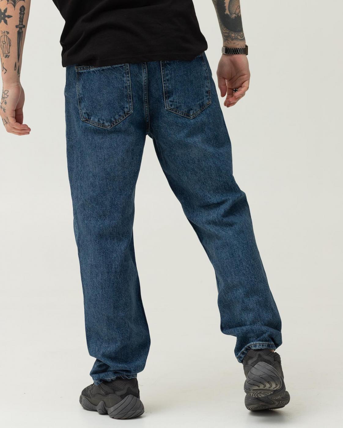 Базовые темно-синие джинсы BEZET Basic с порезами - Фото 3