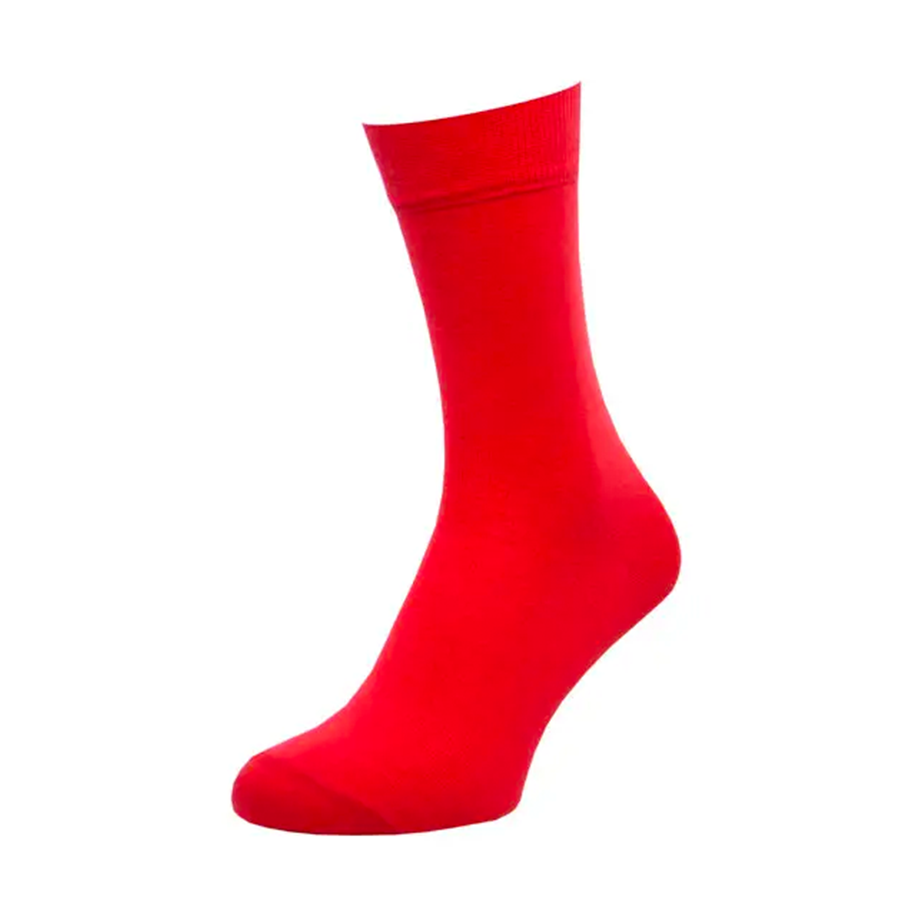 Шкарпетки чоловічі кольорові з бавовни, однотонні, червоний MansSet - Фото 1