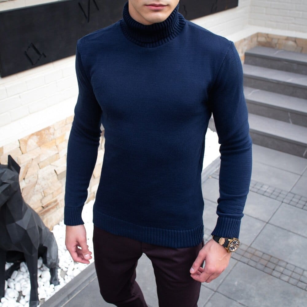 Чоловічий светр темно-синій Pobedov Axelrod POBEDOV