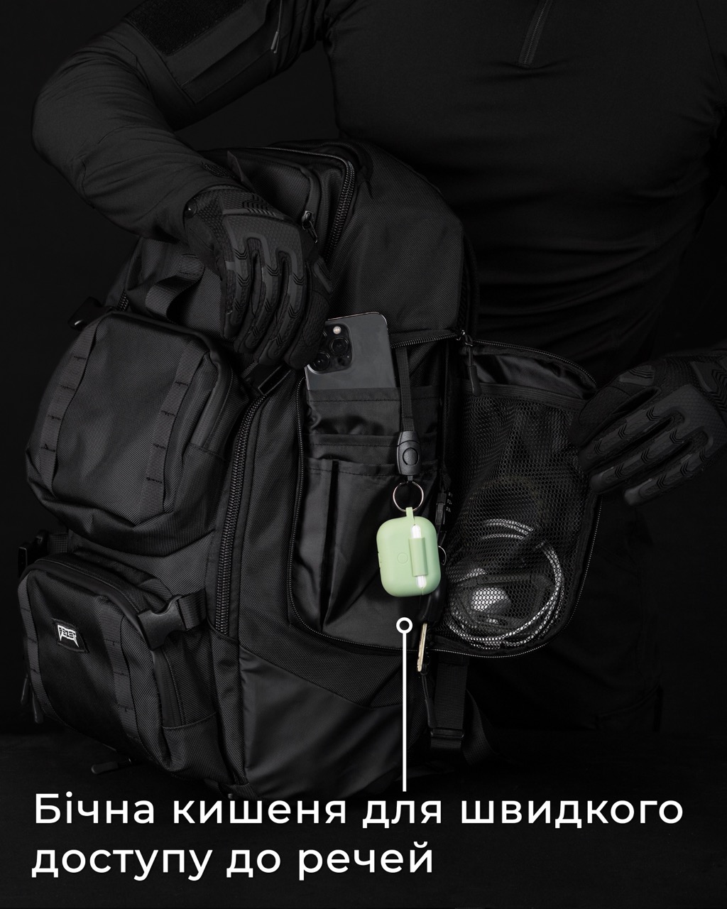 Рюкзак тактический функциональный BEZET черный - Фото 10