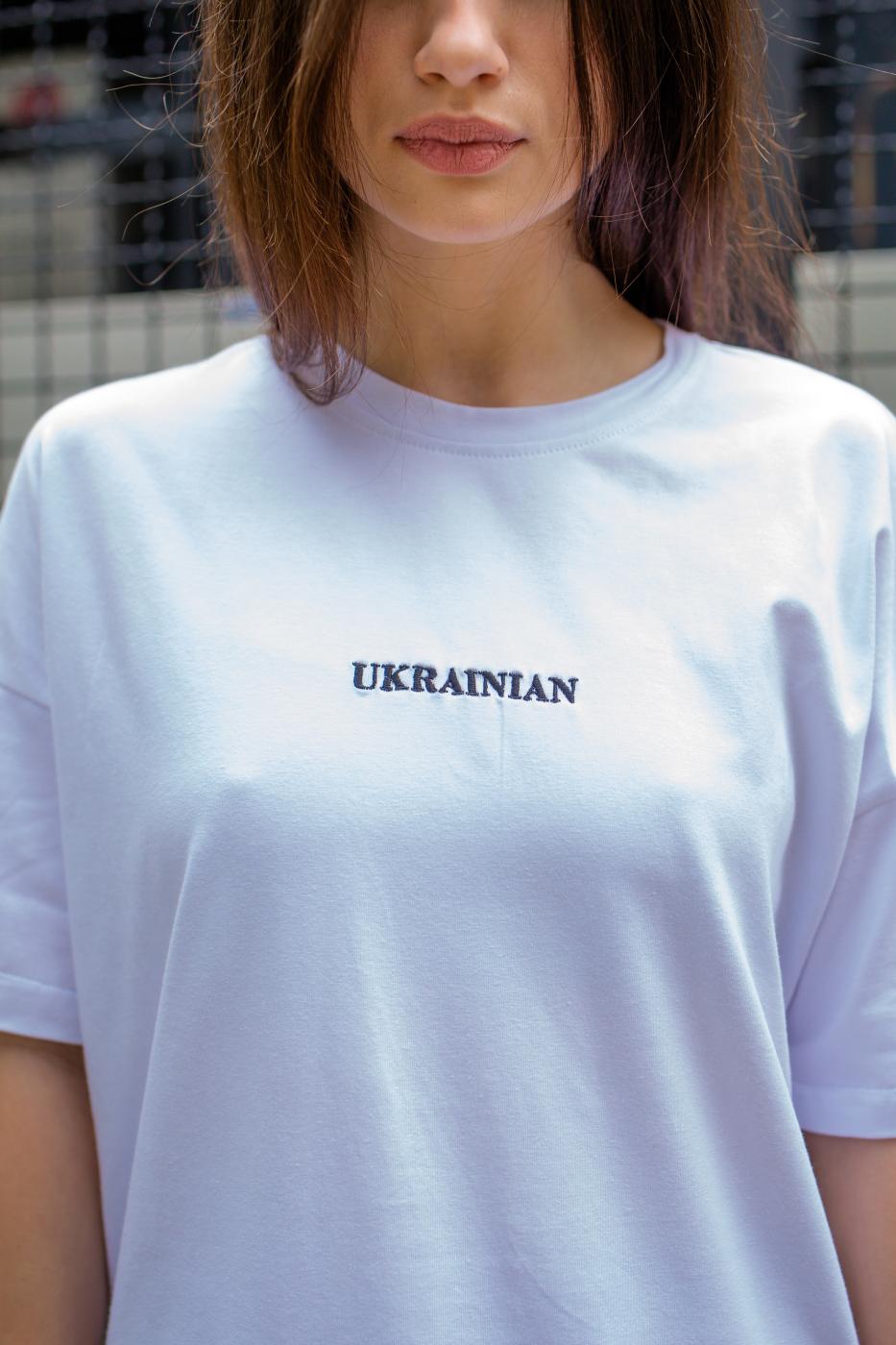 Оверсайз Футболка Without Ukrainian White Woman - Фото 3