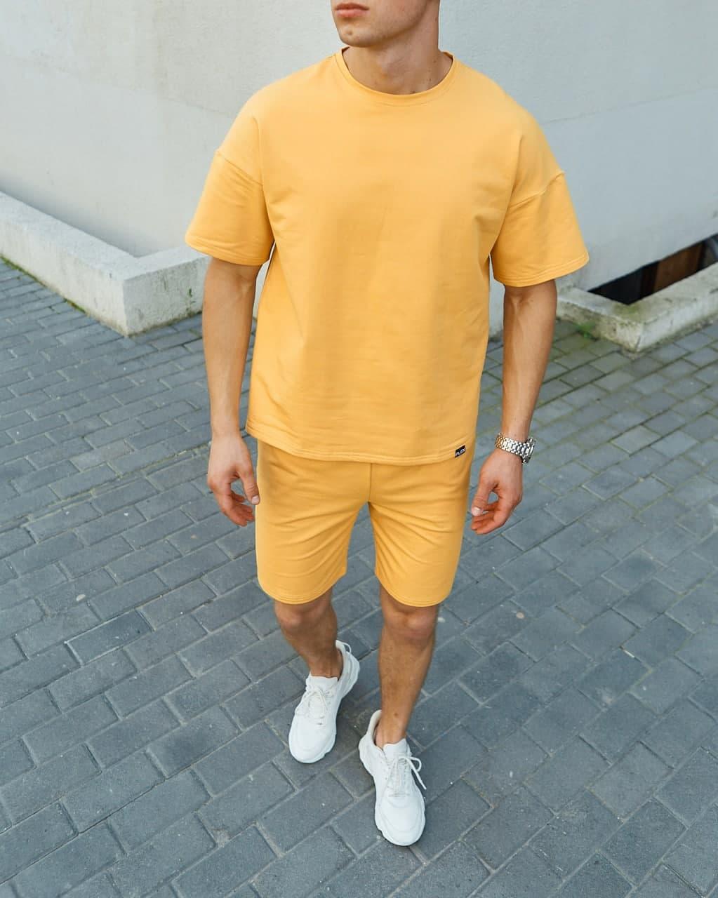 Літній комплект- помаранчева футболка чоловіча Quil (Квіл), помаранчеві шорти чоловічі Duncan (Дункан) TURWEAR - Фото 4
