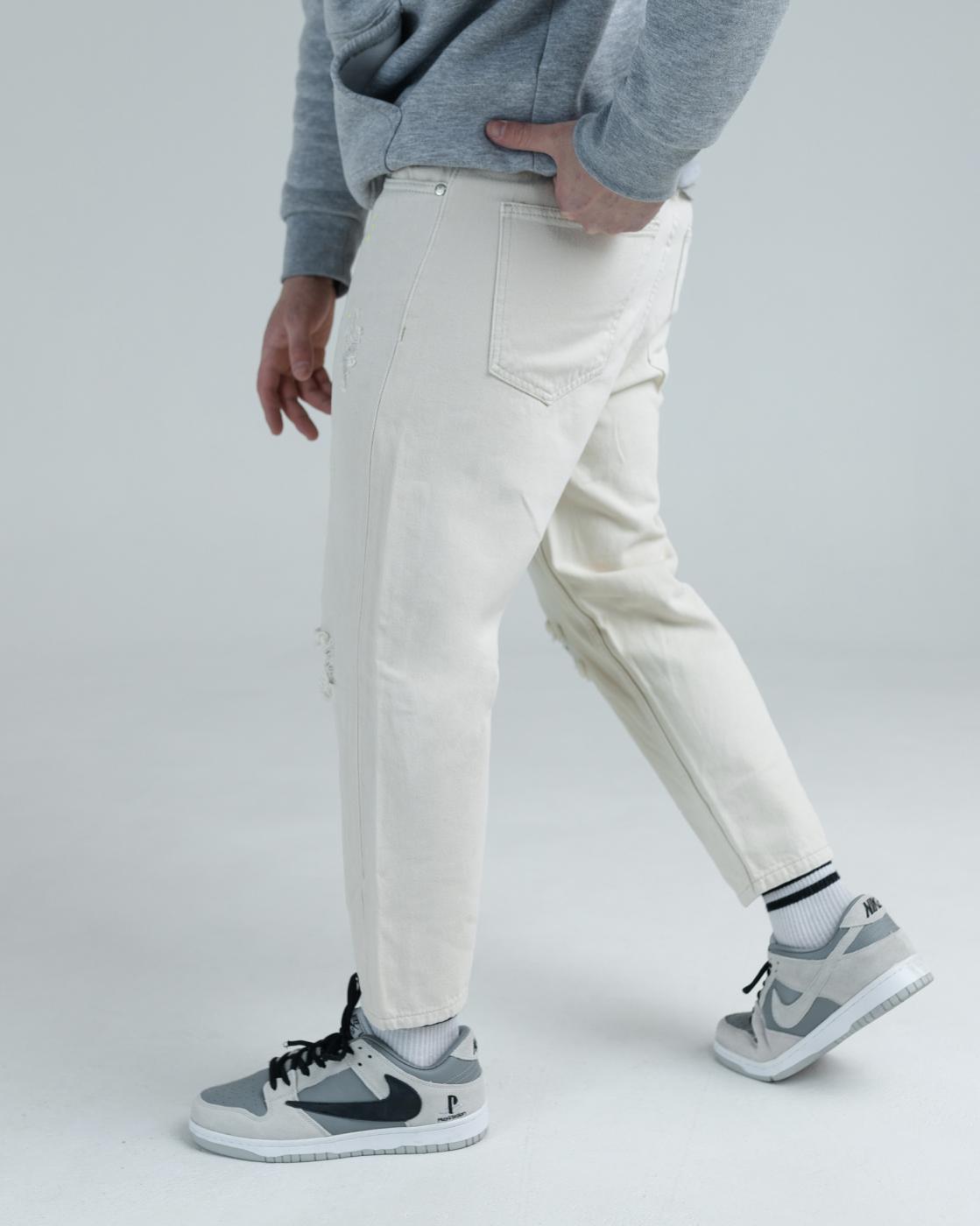 Білі джинси BEZET дизайнерські з перфорацією - Фото 4