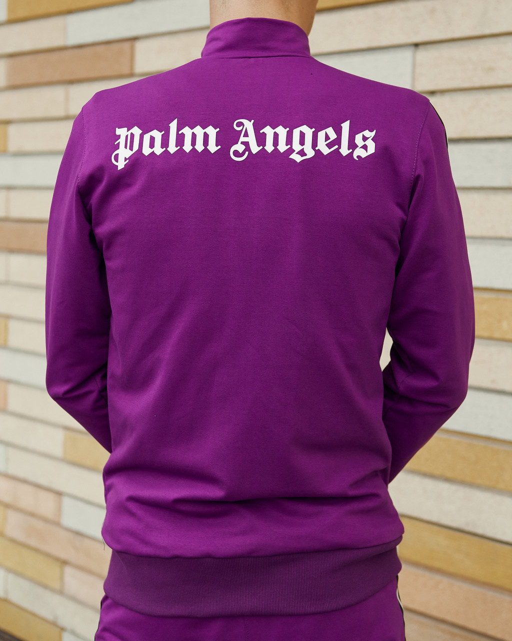 Олимпийка мужская в стиле Palm Angels фиолетовая Пушка Огонь - Фото 6