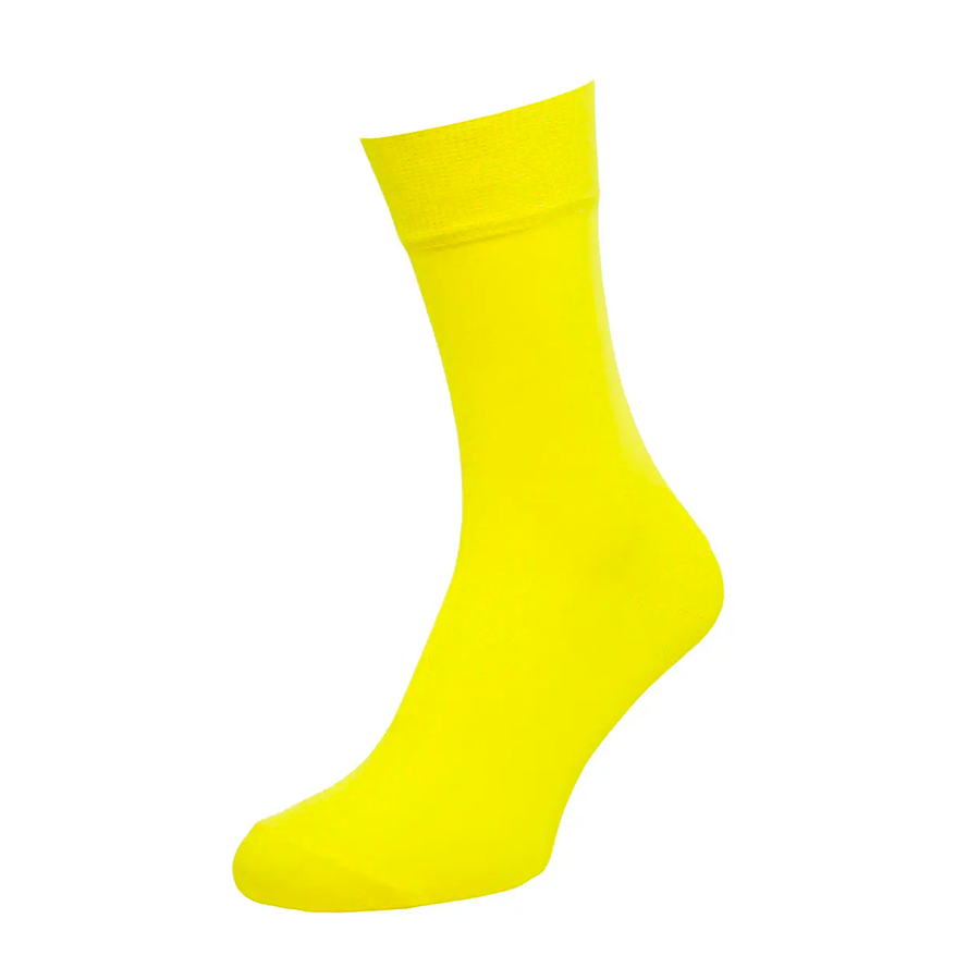 Носки мужские цветные из хлопка, однотонные, желтый MansSet - Фото 1