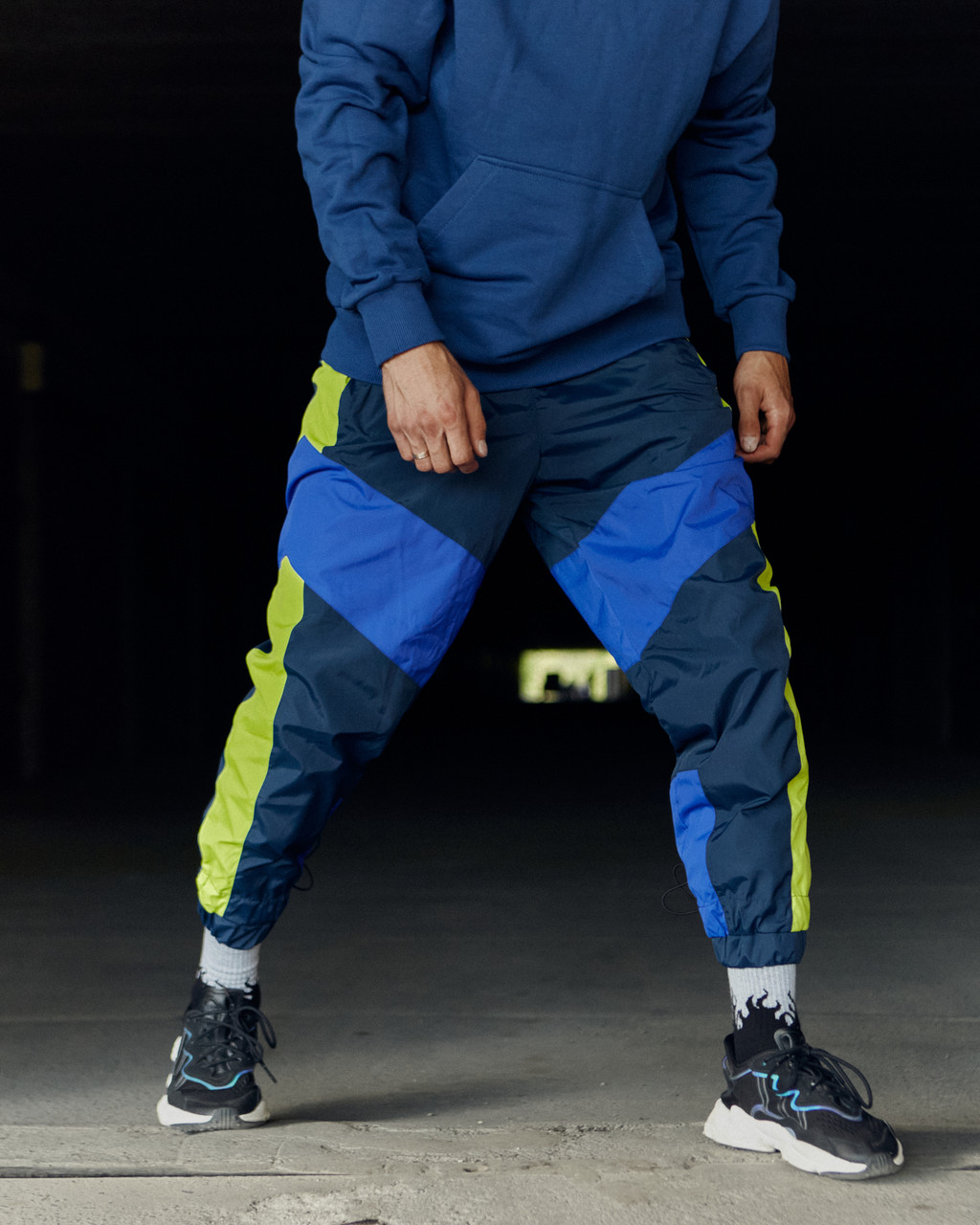 Спортивні штани OGONPUSHKA Split синьо-салатові Пушка Огонь - Фото 2