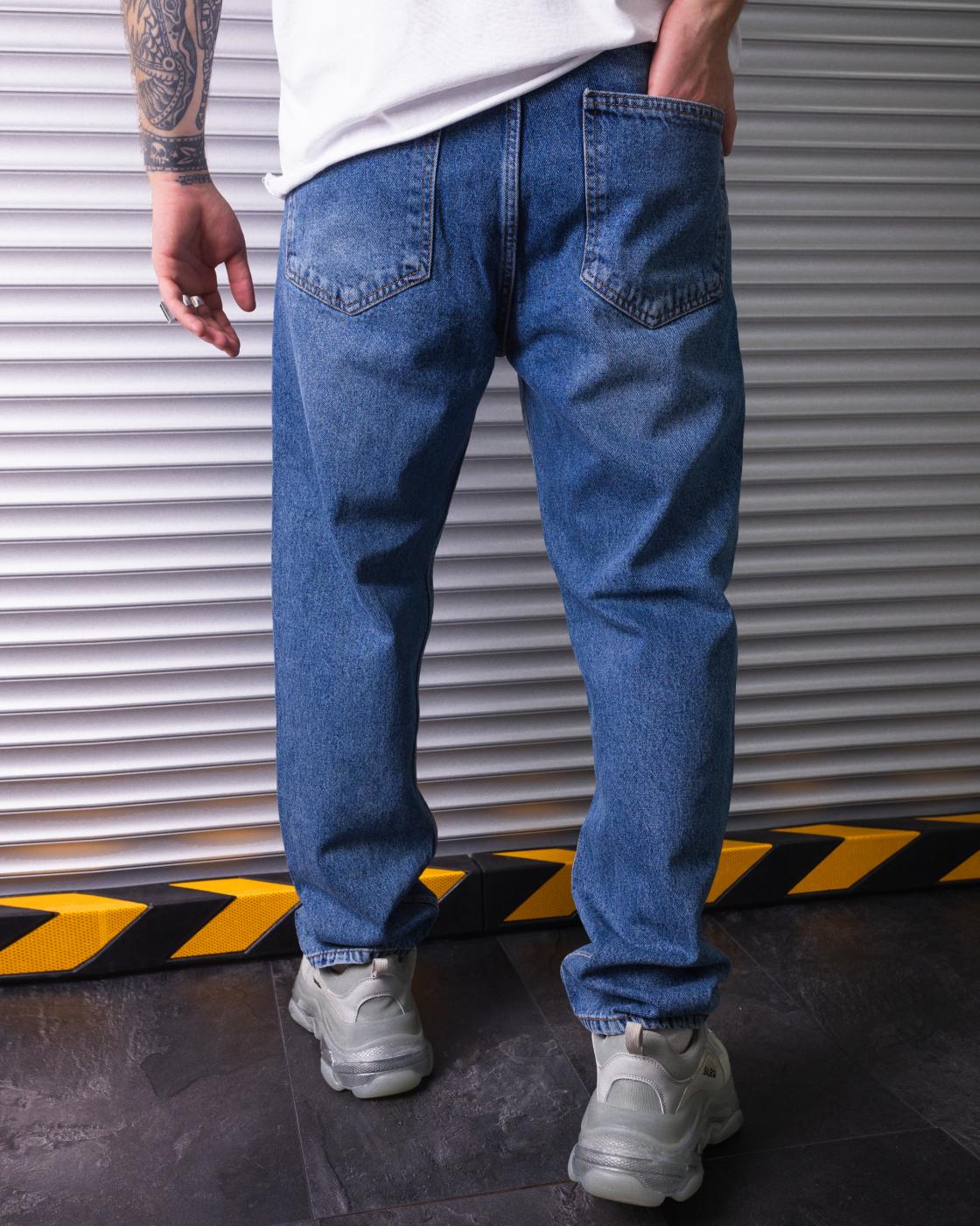 Чоловічі джинси широкі BEZET синій - Фото 4