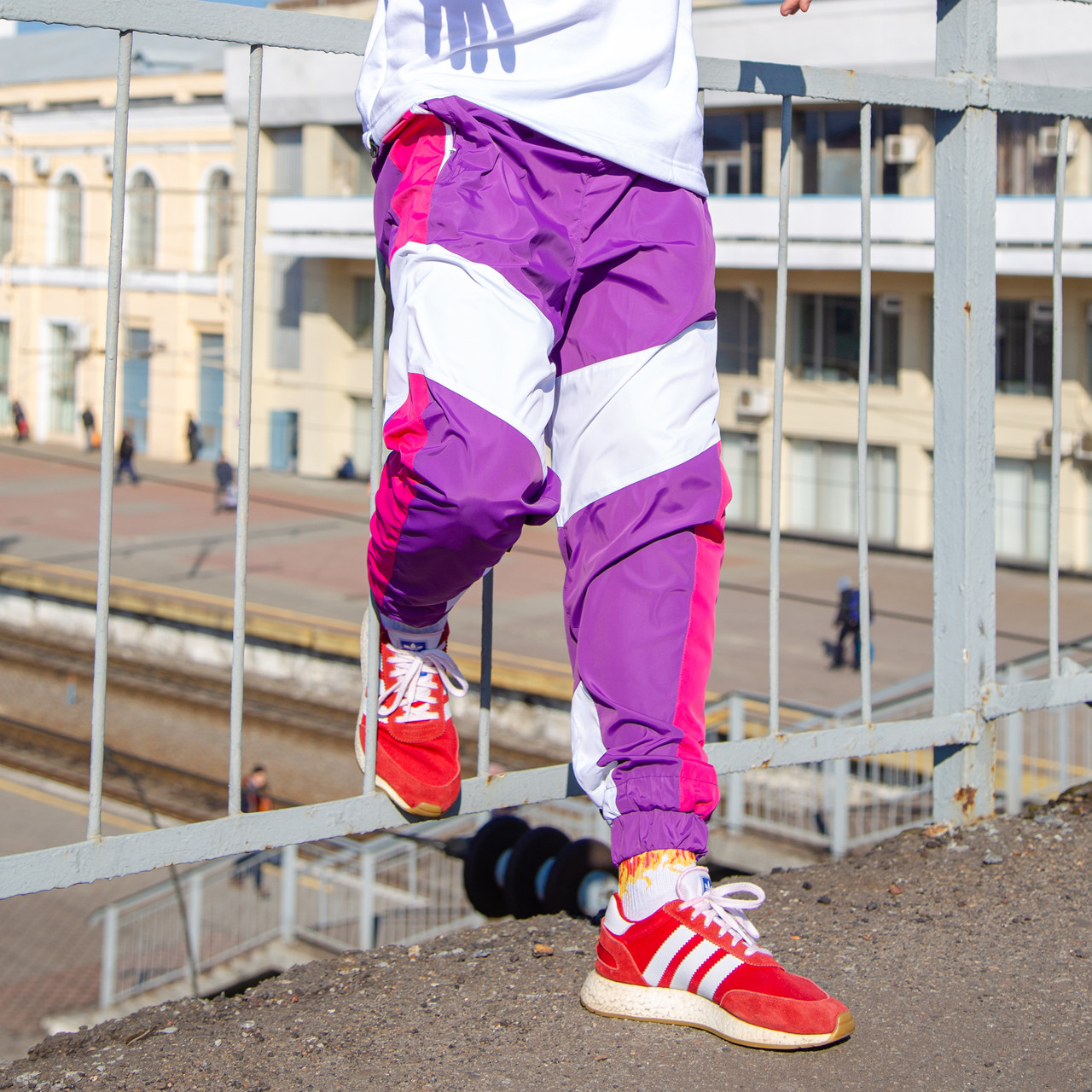 Спортивні штани OGONPUSHKA Split фіолетово-рожеві Пушка Огонь - Фото 2