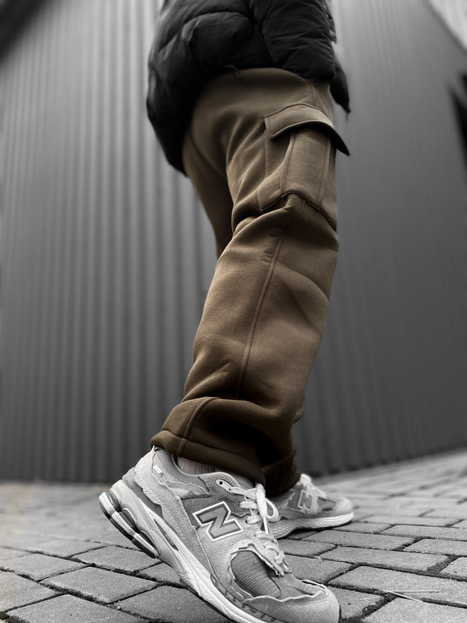 Чоловічі теплі спортивні штани з начосом Reload Active хакі/ Трикотажні штани флісові з карманами - Фото 5