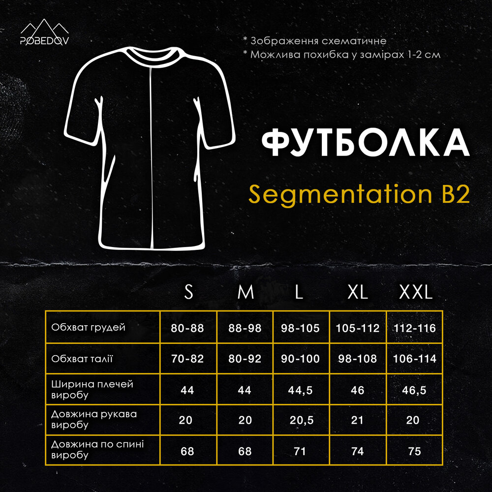 Чоловіча футболка бавовняна Pobedov Segmentation B2 біло-чорна POBEDOV - Фото 4