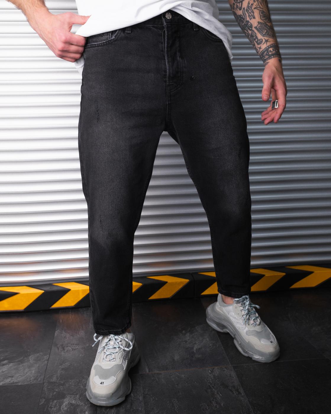 Черные мужские джинсы бойфренды BEZET BASIC