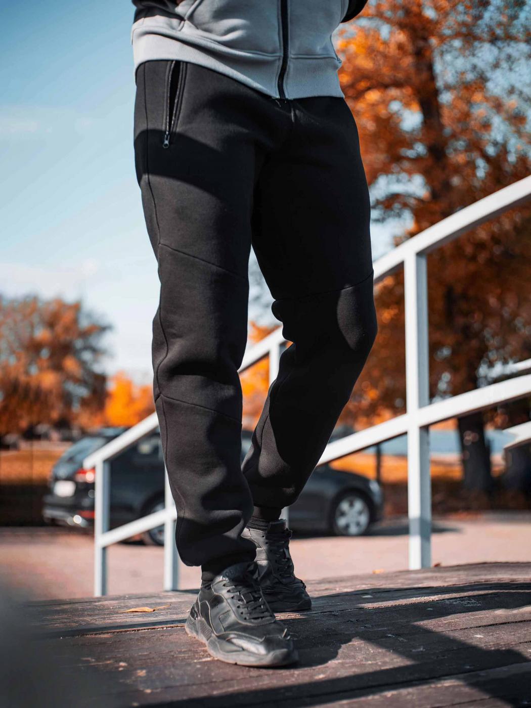 Штани зимові спортивні оверсайз Custom Wear чорні  - Фото 6