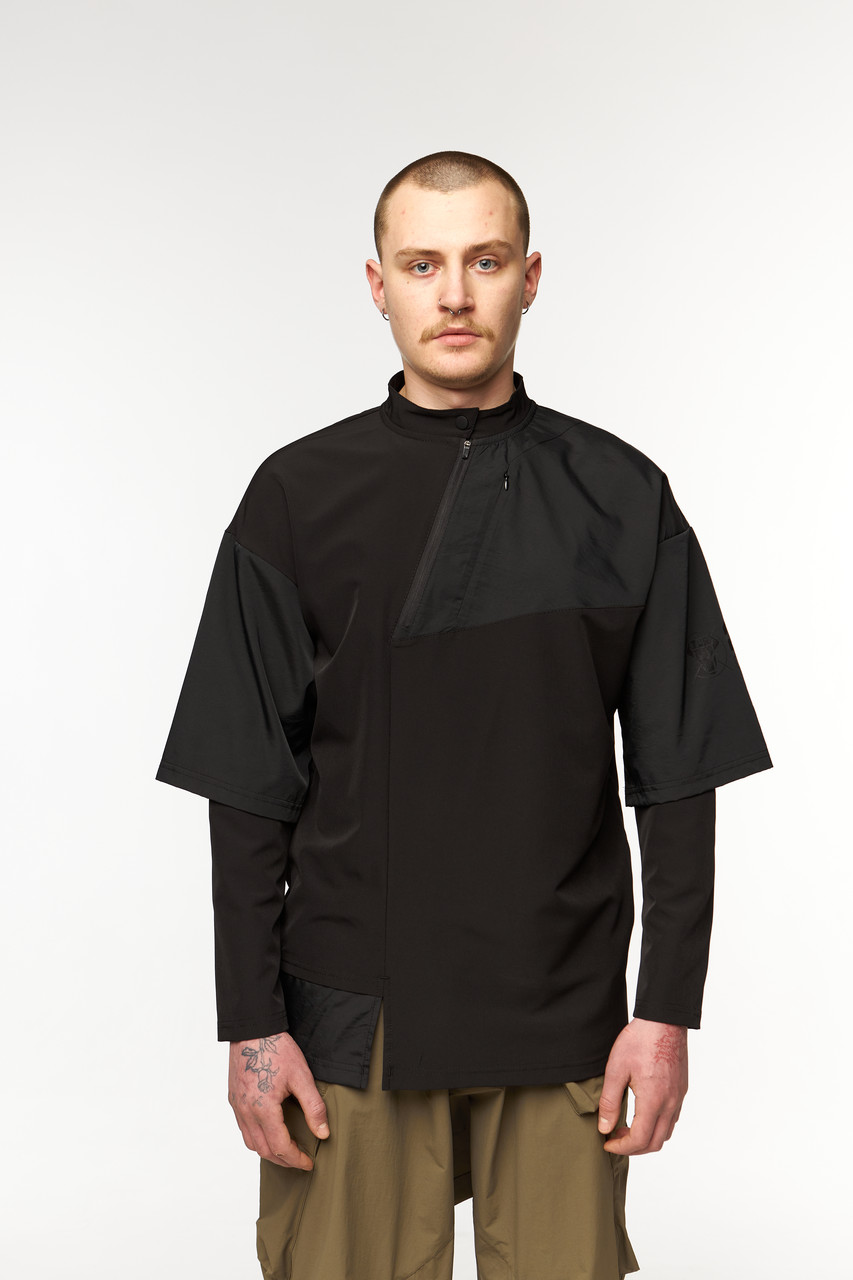 Лонгслив-кимоно, черный от бренда TUR WEAR, модель SM-2408