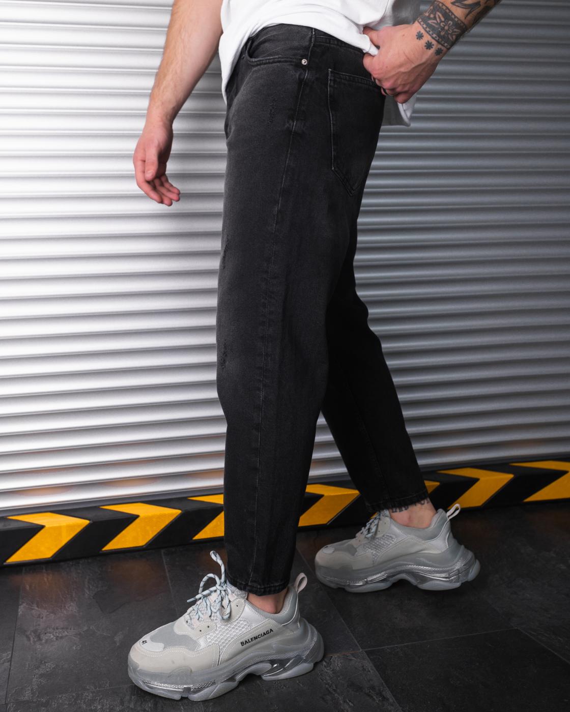 Черные мужские джинсы бойфренды BEZET BASIC - Фото 3