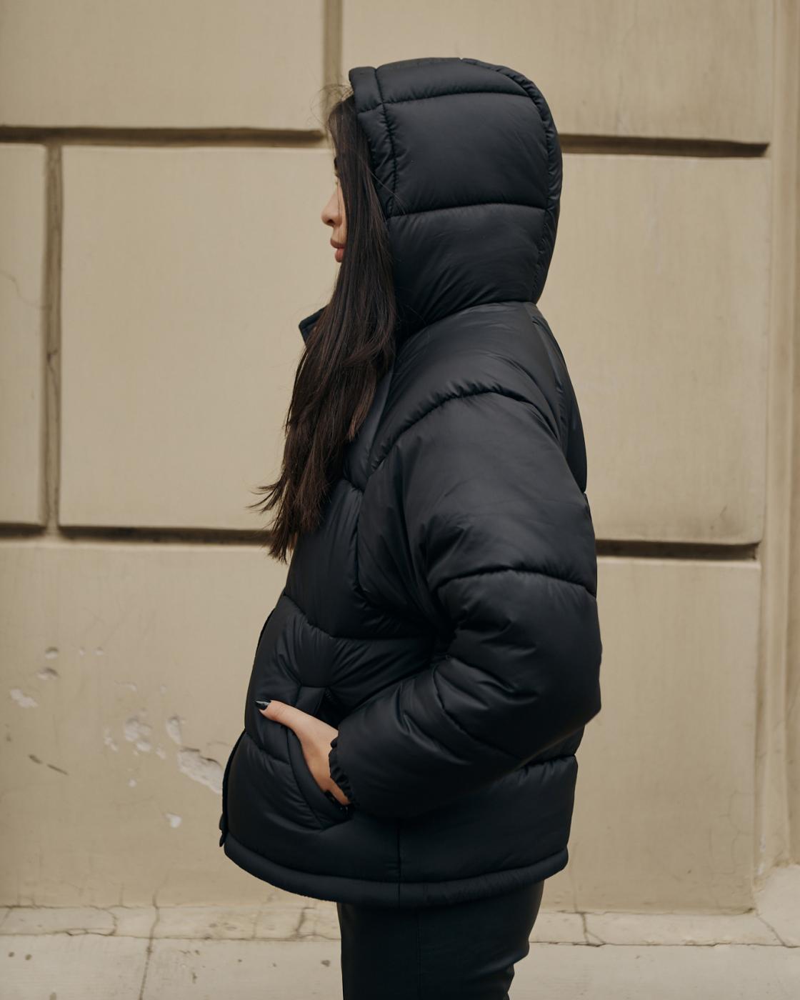Куртка жіноча оверсайз чорна від бренду ТУР модель Сара TURWEAR - Фото 4