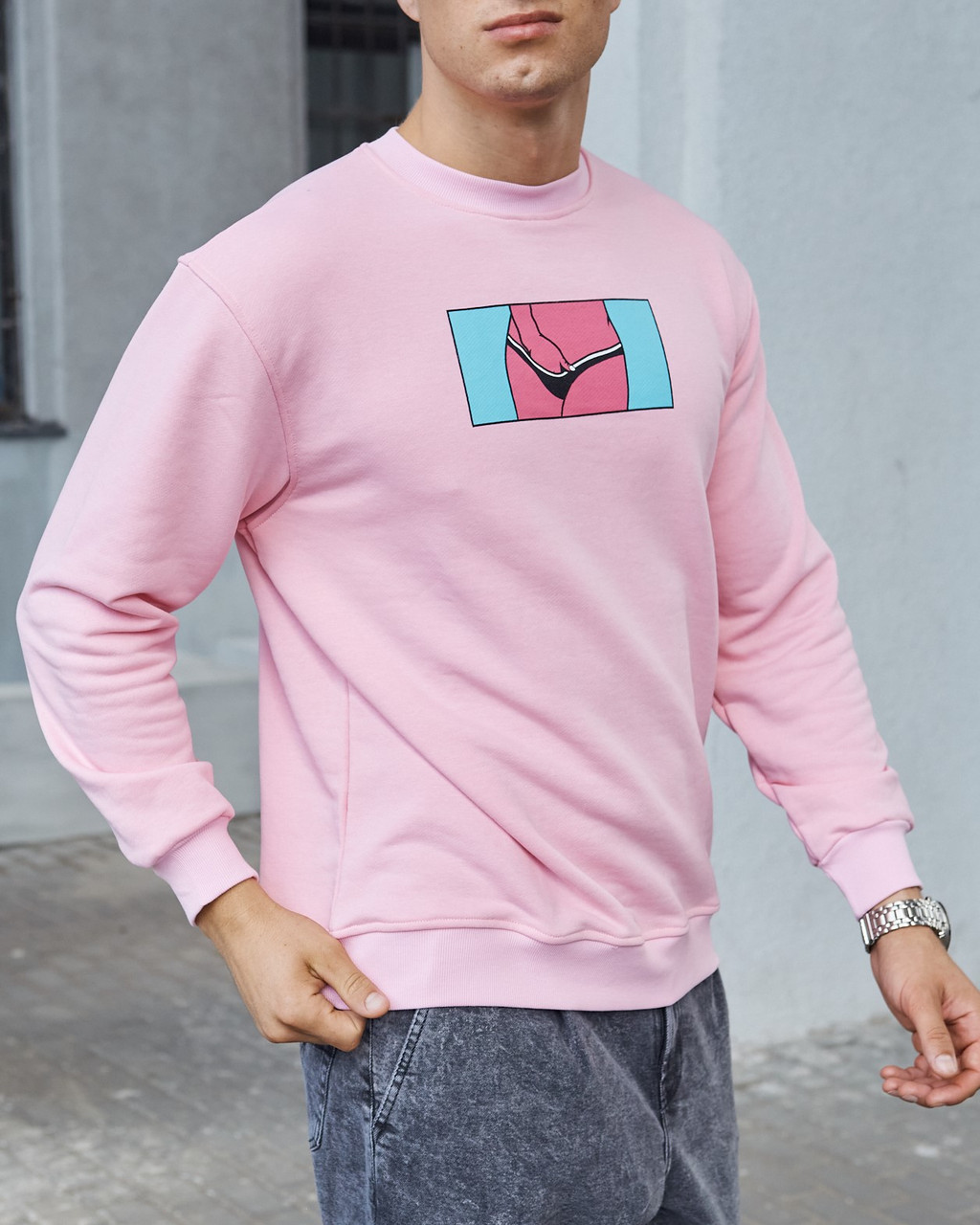 Свитшот мужской розовый от бренда ТУР TURWEAR - Фото 3