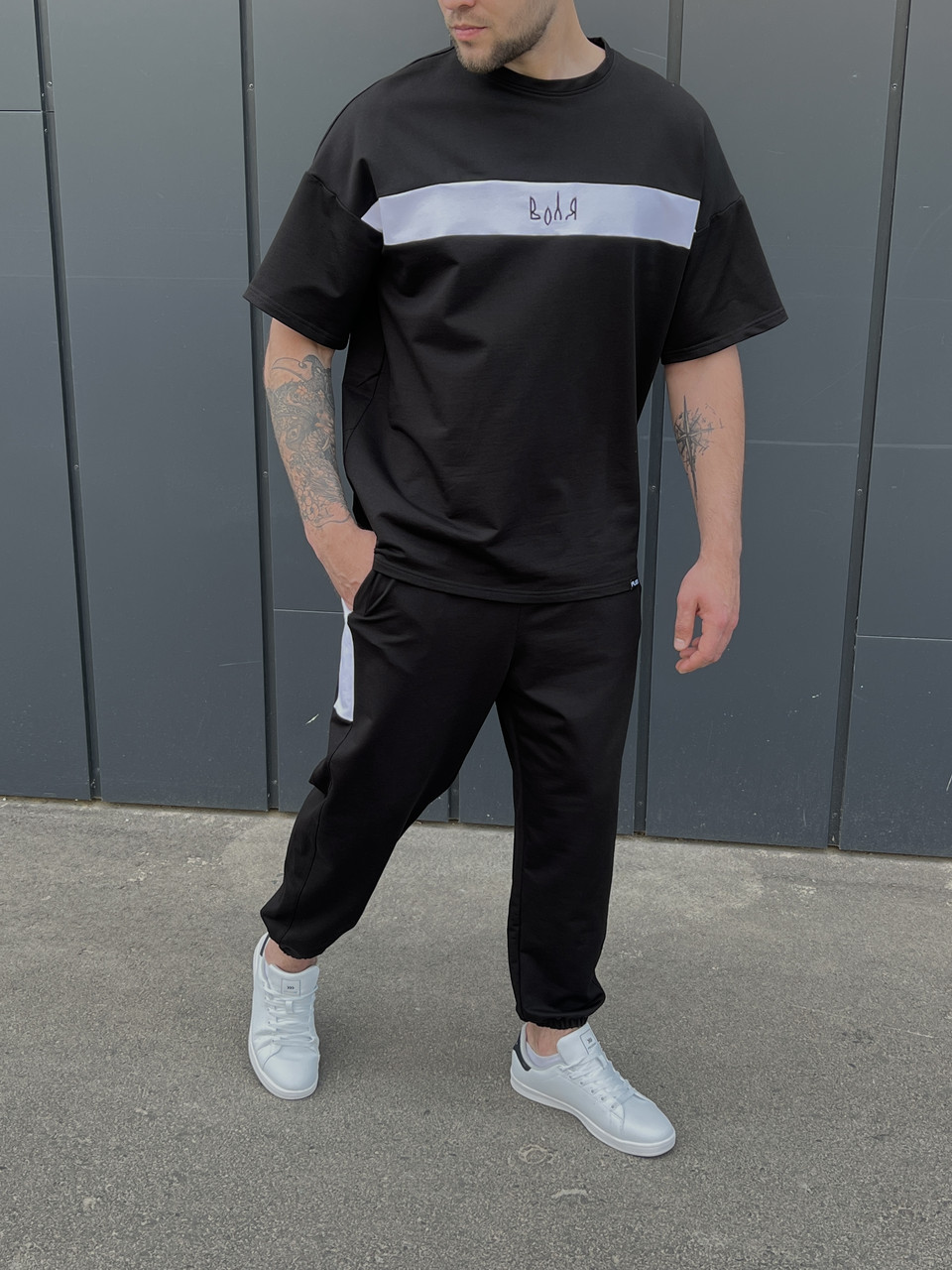 Літній комплект футболки та штани чоловічі чорний модель Воля TURWEAR - Фото 7