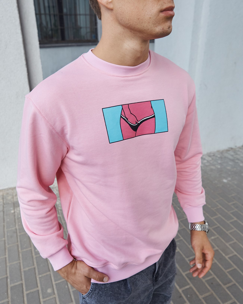 Свитшот мужской розовый от бренда ТУР TURWEAR - Фото 4