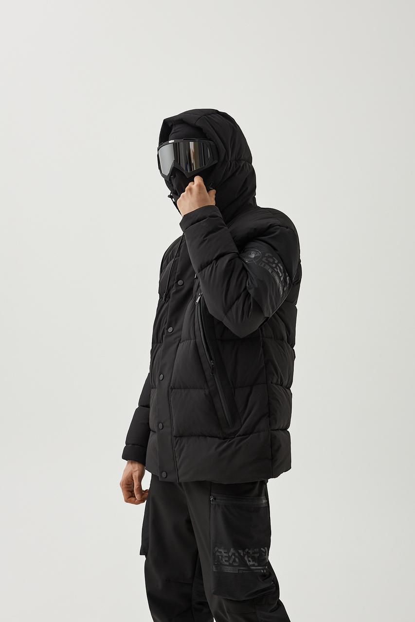 Пуховик чоловічий зимовий чорний бренд ТУР модель Домару розмір S, M, L, XL TURWEAR - Фото 5