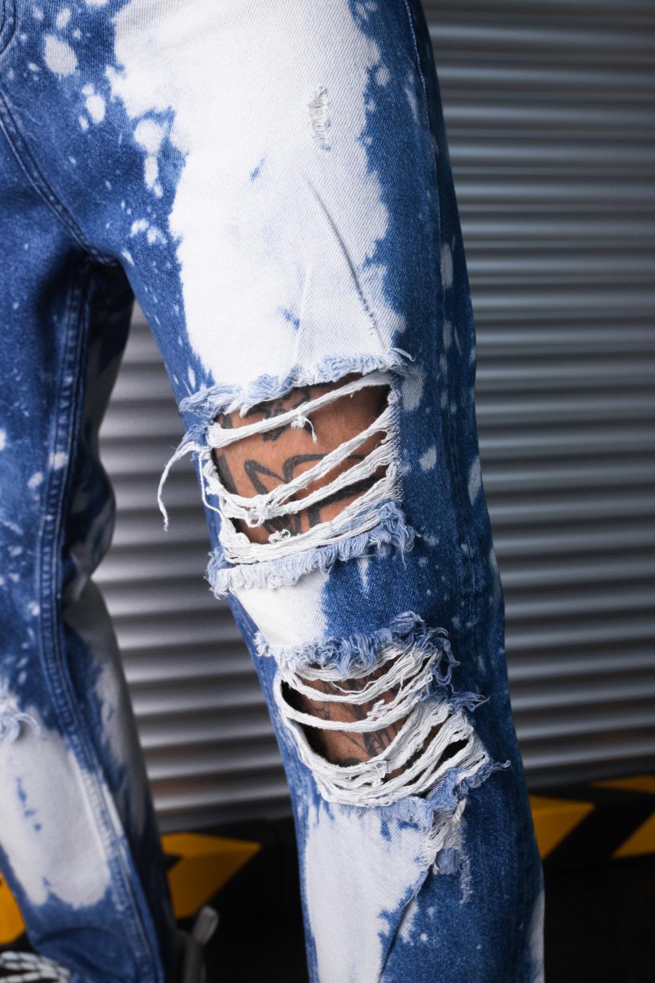 Дизайнерські завужені джинси з перфорацією BEZET - Фото 3
