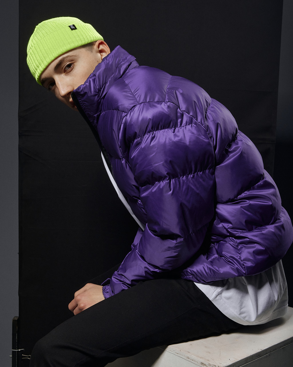 Короткая весенняя куртка-пуховик OGONPUSHKA Holla фиолетовая Пушка Огонь - Фото 2